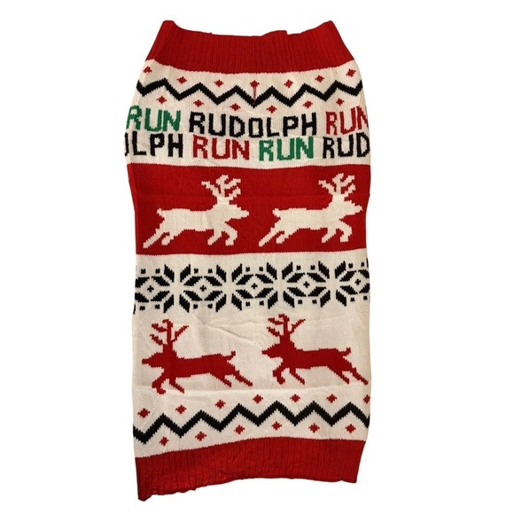 Other - NEW Run Rudolph Run Reindeer XL Dog Fair Isle Christmas Holiday Pet Sweater